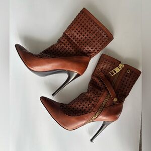 Donald J. Pliner Leather Heels with Gold Accents